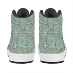 Turtle Shell Pattern Print High Top Leather Sneakers