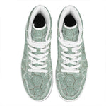 Turtle Shell Pattern Print High Top Leather Sneakers