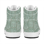 Turtle Shell Pattern Print High Top Leather Sneakers