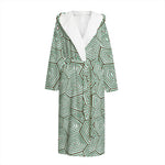 Turtle Shell Pattern Print Hooded Bathrobe