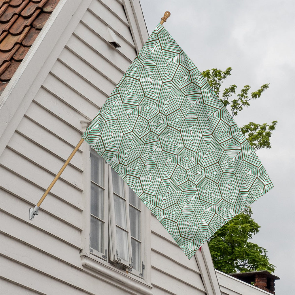 Turtle Shell Pattern Print House Flag