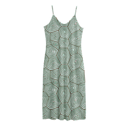 Turtle Shell Pattern Print Jersey Midi Cami Dress