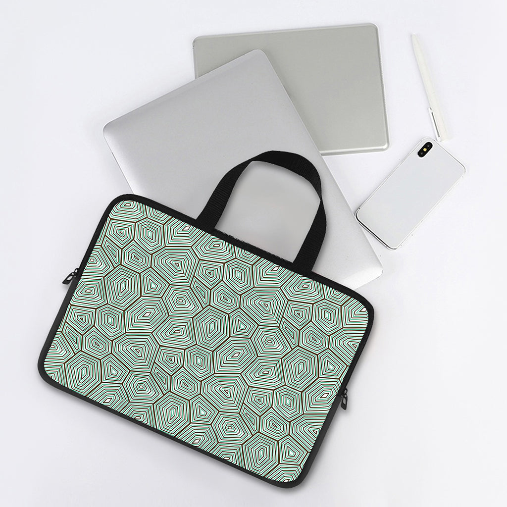 Turtle Shell Pattern Print Laptop Sleeve With Handle
