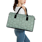 Turtle Shell Pattern Print Leather Duffle Bag