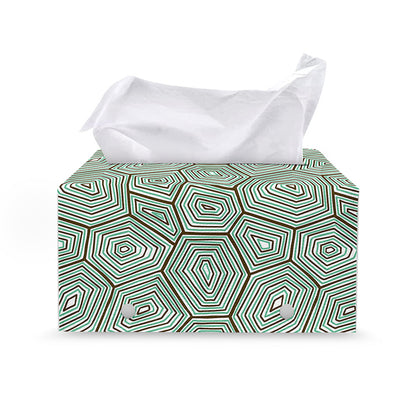 Turtle Shell Pattern Print Leather Tissue Box Cover