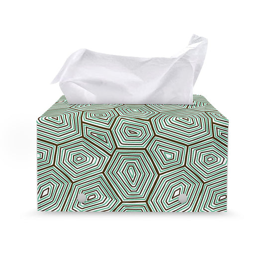 Turtle Shell Pattern Print Leather Tissue Box Cover