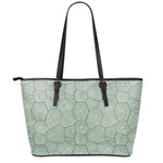 Turtle Shell Pattern Print Leather Tote Bag