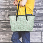 Turtle Shell Pattern Print Leather Tote Bag