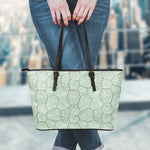 Turtle Shell Pattern Print Leather Tote Bag