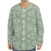 Turtle Shell Pattern Print Long Sleeve Baseball Jersey