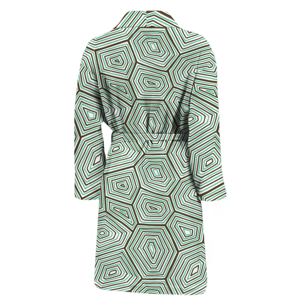 Turtle Shell Pattern Print Men's Bathrobe