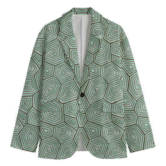 Turtle Shell Pattern Print Men's Blazer