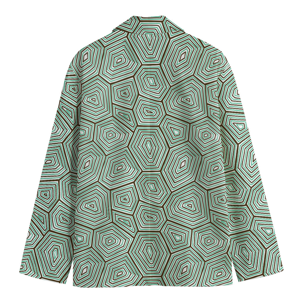 Turtle Shell Pattern Print Men's Blazer