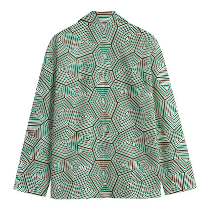 Turtle Shell Pattern Print Men's Blazer