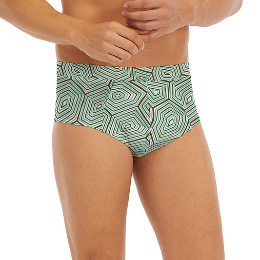 Turtle Shell Pattern Print Men's Briefs
