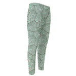 Turtle Shell Pattern Print Men's Compression Pants