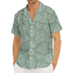 Turtle Shell Pattern Print Men's Deep V-Neck Shirt