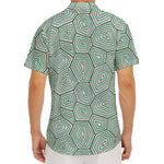Turtle Shell Pattern Print Men's Deep V-Neck Shirt