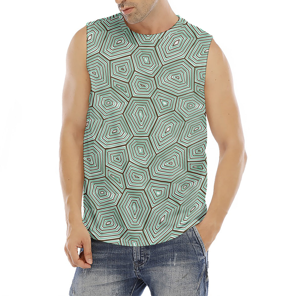 Turtle Shell Pattern Print Men's Fitness Tank Top