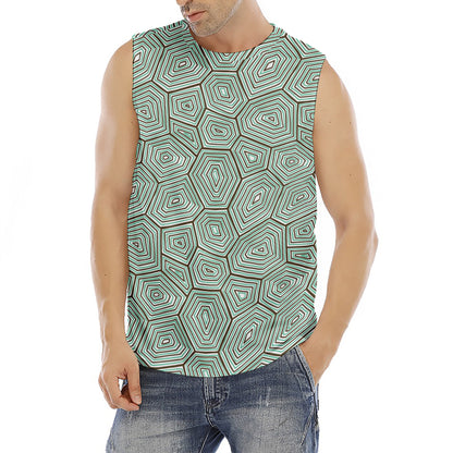 Turtle Shell Pattern Print Men's Fitness Tank Top