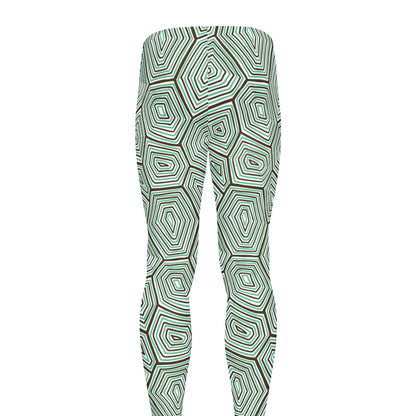 Turtle Shell Pattern Print Men's leggings