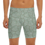 Turtle Shell Pattern Print Men's Long Boxer Briefs