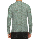 Turtle Shell Pattern Print Men's Long Sleeve Rash Guard