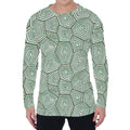 Turtle Shell Pattern Print Men's Long Sleeve T-Shirt