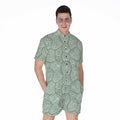 Turtle Shell Pattern Print Men's Romper