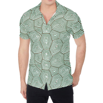 Turtle Shell Pattern Print Men's Shirt