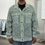 Turtle Shell Pattern Print Men's Shirt Jacket