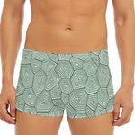 Turtle Shell Pattern Print Men's Short Boxer Briefs