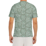 Turtle Shell Pattern Print Men's Short Sleeve Rash Guard