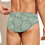 Turtle Shell Pattern Print Men's Swim Briefs