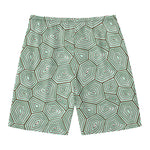Turtle Shell Pattern Print Men's Swim Trunks