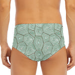 Turtle Shell Pattern Print Men's Triangle Swim Briefs