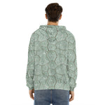 Turtle Shell Pattern Print Men's Velvet Pullover Hoodie