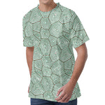 Turtle Shell Pattern Print Men's Velvet T-Shirt