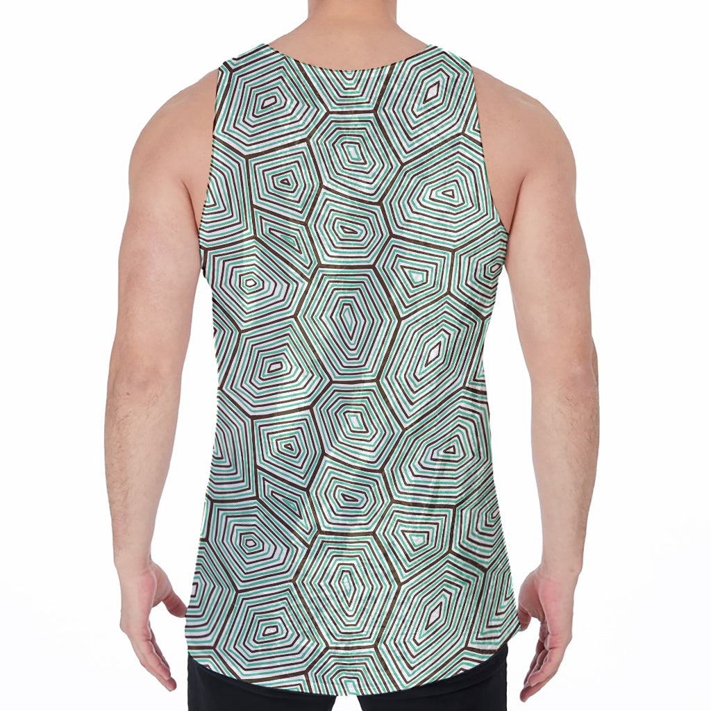 Turtle Shell Pattern Print Men's Velvet Tank Top