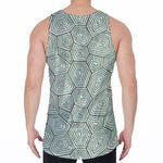 Turtle Shell Pattern Print Men's Velvet Tank Top
