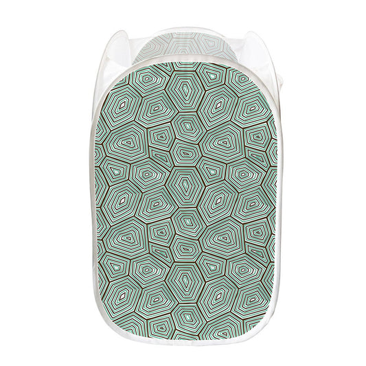 Turtle Shell Pattern Print Mesh Laundry Hamper