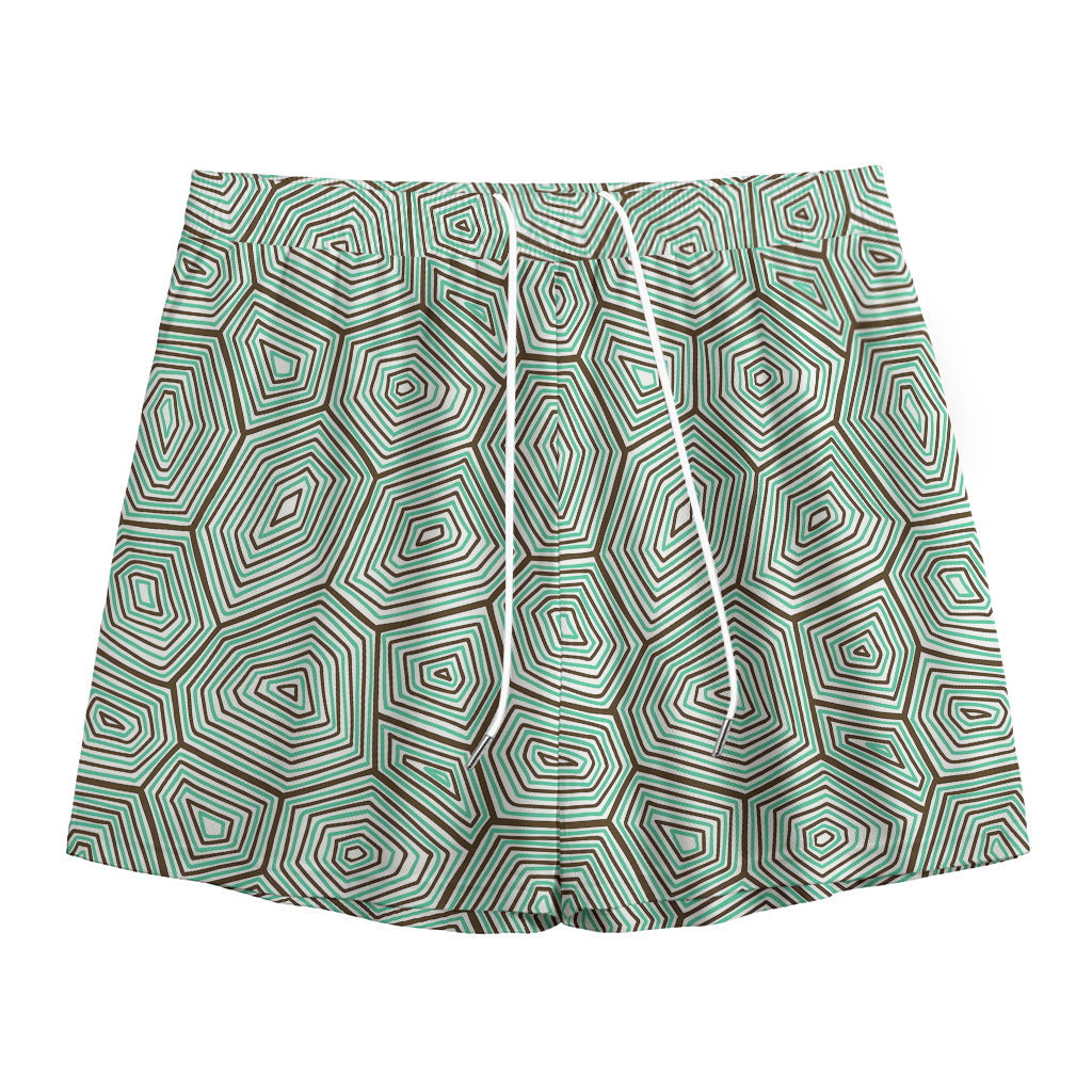 Turtle Shell Pattern Print Mesh Shorts