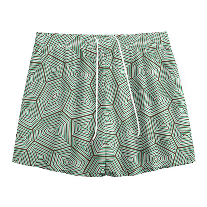 Turtle Shell Pattern Print Mesh Shorts