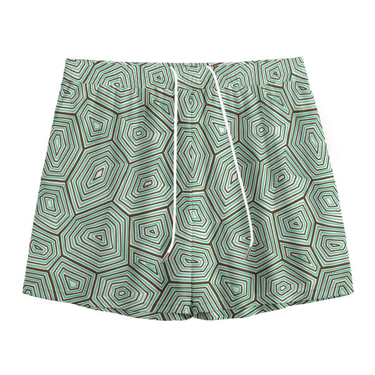 Turtle Shell Pattern Print Mesh Shorts