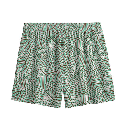 Turtle Shell Pattern Print Mesh Shorts