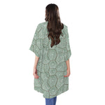 Turtle Shell Pattern Print Open Front Beach Cover Up