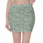 Turtle Shell Pattern Print Pencil Mini Skirt