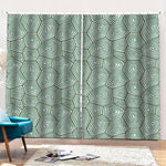 Turtle Shell Pattern Print Pencil Pleat Curtains