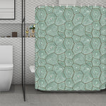 Turtle Shell Pattern Print Polyester Shower Curtain