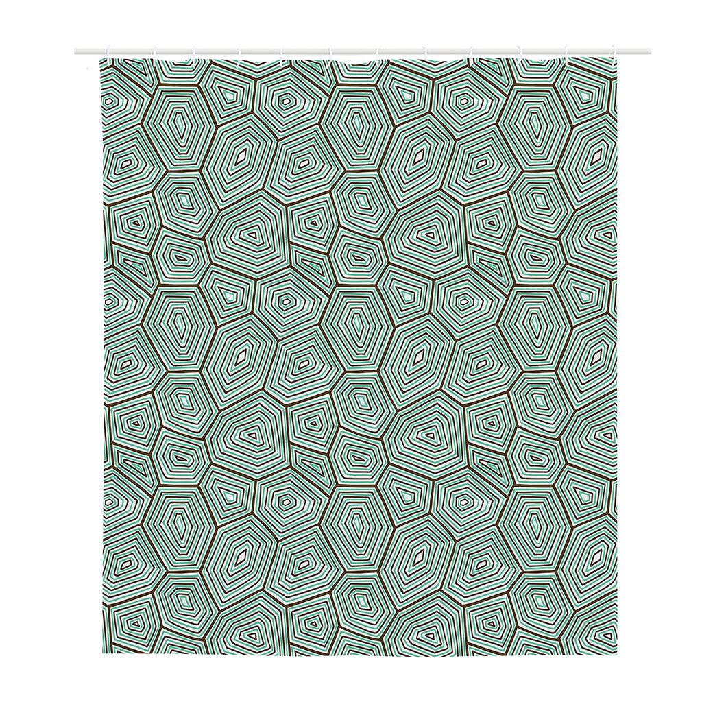 Turtle Shell Pattern Print Polyester Shower Curtain
